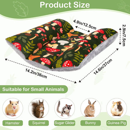 15"X14" Soft Plush Rabbit Bed Washable Cuddle Mat for Small Pets | Reversible Bunny Napping Cushion with Thicker Padding and Floral Designs for Comfortable Rest in Cages6