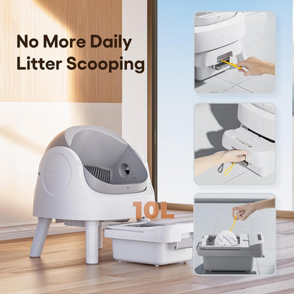 Self Cleaning Cat Litter Box, Automatic Litter Box for Multiple Cats, Integrated Safety Protection with Open-Top Design5