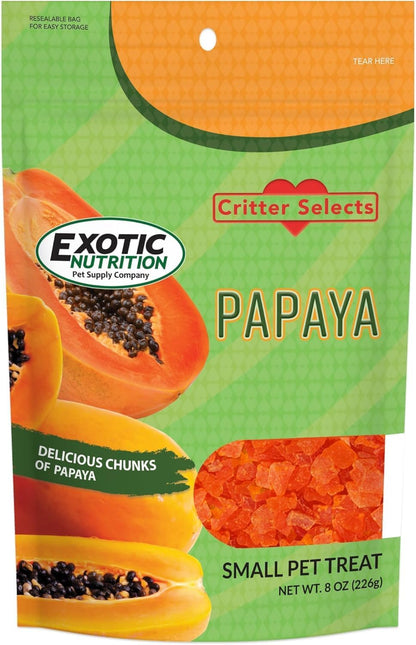 Exotic Nutrition Papaya Treat 1/2 LB - Healthy Natural Dried Fruit Treat - Rabbit, Guinea Pig, Hamster, Gerbil, Rat, Parrot, Sugar Glider, Squirrel, Birds & Small Pets1