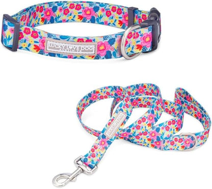 Lucky Love Dog - Easy Click Buckle Dog Collar with Leash Set Combo, Durable & Comfortable for Male & Female Dogs, Pet Collar for Medium Dogs, Secure Fit - Blackbird Combo, Medium11