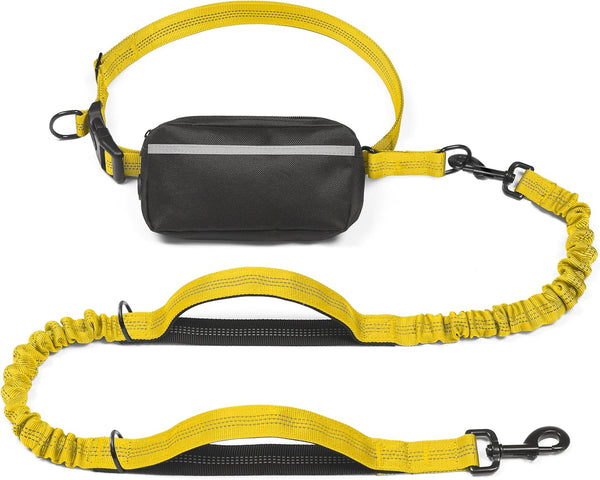 Iyoshop Hands Free Dog Leash with Zipper Pouch, Dual Padded Handles and Durable Bungee for Walking, Jogging and Running Your Dog (Large, 25-120 Lbs, Black)9
