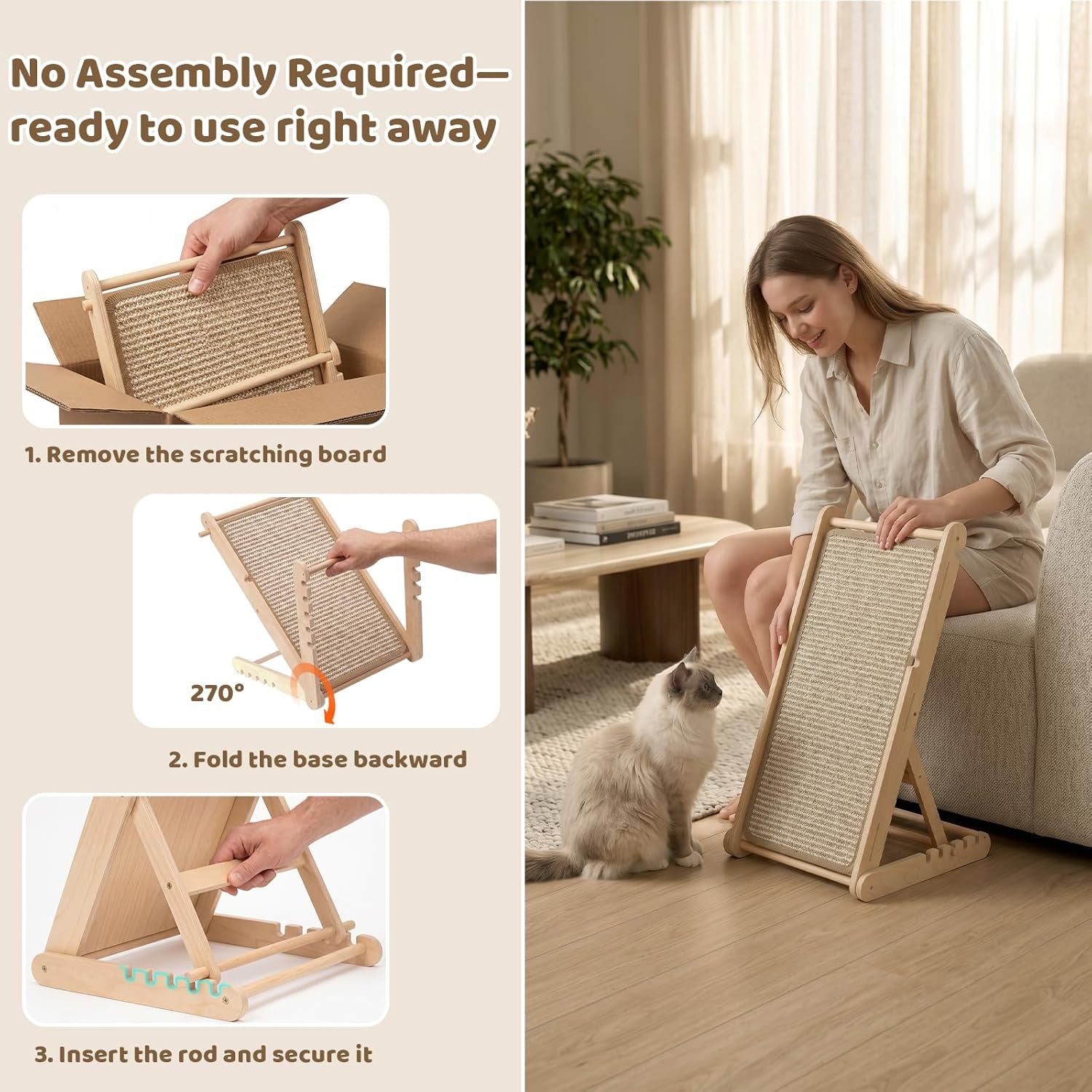 xiaz-cat-scratcher-23-sisal-cats-scratching-board-with-5-adjustable-heights-no-assembly-required-foldable-cat-scratchers-for-indoor-cats-and-kittens-ready-to-use