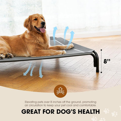 Czpalo Outdoor Elevated Dog Bed for Large Sized Dogs, No-Tool Assembly. | Raised Design Promotes Airflow. Tool-Free Assembly, Easy-To-Clean Mesh, Portable, with Anti-Skid Feet. Indoor/Outdoor Use.3