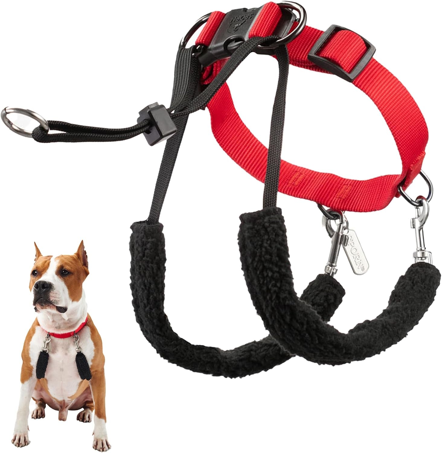 sporn-head-halter-for-dogs-no-pull-dog-harness-durable-nylon-training-collar-for-large-breeds-no-choke-design-padded-restraints-adjustable-fit-easy-on-off-black-large
