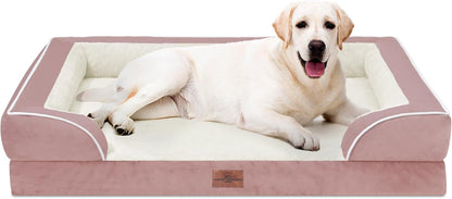 Comfort Expression Orthopedic Dog Bed for Extra Large Dogs with Bolster | Waterproof Dog Couch Bed with Washable Cover & Non-Slip Bottom, Supportive Egg Crate Foam XL Pet Bed, 42X30 Inch164