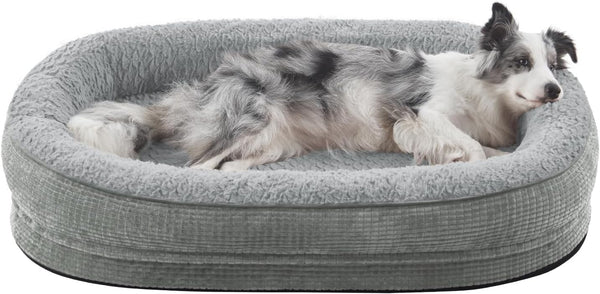 JOEJOY Orthopedic Dog Beds Large Sized Dog, XL Egg-Crate Memory Foam Pet Couch Bed with Bolster Sides, Waterproof Lining, Removable Washable Cover & Non-Slip Bottom, Grey10