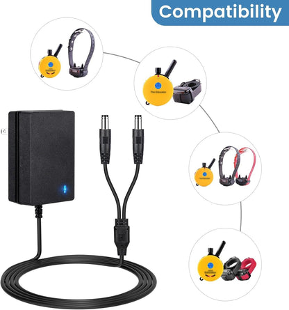 E Collar Charger for Mini Educator 300 400 ET-300 ET-400 Training Collars | Dog Shock Collar Dual Lead Charging Cable Power Adapter Cord2