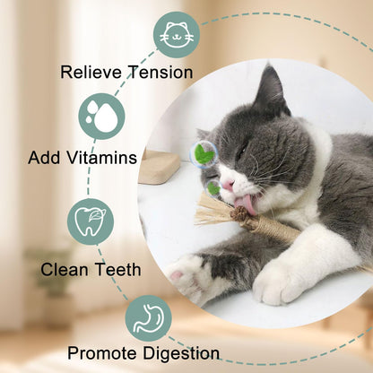 7-In-1 Kitten Toys for Indoor Cats with Washable Adhesive Suction Cup, Hanging Interactive Cat Toys, Silvervine Stick and Sisal Chew Rope Catnip Teething Toy for Bored Kitten7