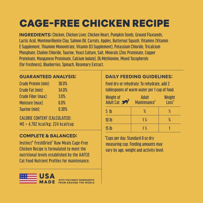 Instinct Freeze Dried Raw Meals, Natural Cat Food, Chicken, 9.5 Oz. Bag | Freshdried Raw, 93% Meat & Organs, 7% Non-Gmo Vegetables, Fruits & Other Wholesome Ingredients, Supports Overall Vitality9