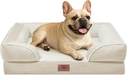 Comfort Expression Orthopedic Dog Bed for Extra Large Dogs with Bolster | Waterproof Dog Couch Bed with Washable Cover & Non-Slip Bottom, Supportive Egg Crate Foam XL Pet Bed, 42X30 Inch18