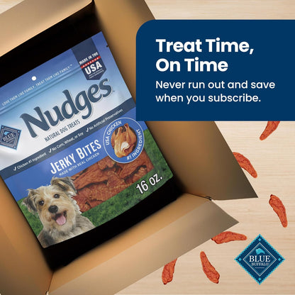 Blue Buffalo Nudges Chicken Jerky Bites Natural Dog Treats, Tender & Meaty Dog Snacks, Healthy Reward or Training Treat, Made in the USA with Real Chicken, No Artificial Preservatives, 16 Oz.10