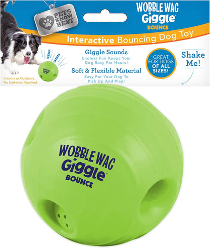 Wobble Wag Giggle Ball, Interactive Dog Toy, Fun Giggle Sounds When Rolled or Shaken, Pets Know Best, as Seen on TV10