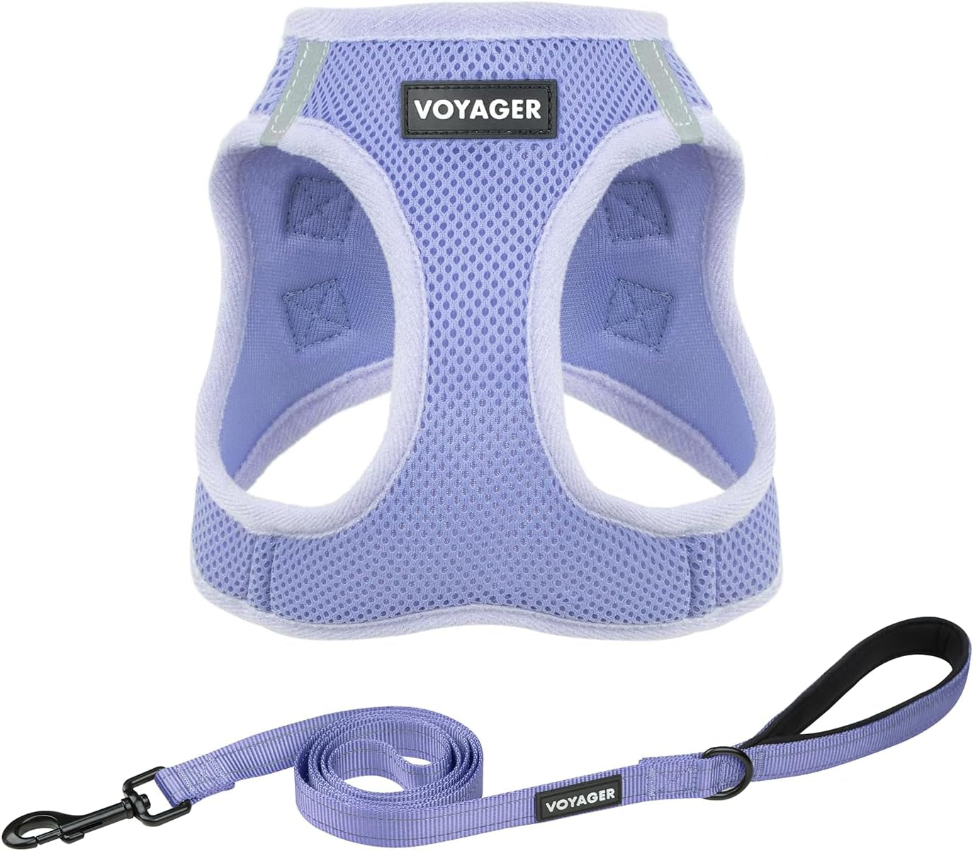 best-pet-supplies-voyager-step-in-air-all-weather-mesh-harness-and-reflective-dog-5ft-leash-combo-with-neoprene-handle-for-small-medium-and-large-breed-puppies-baby-blue-small