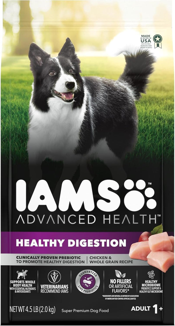 IAMS Advanced Health Healthy Digestion Dry Dog Food, Chicken, 13.5 Lb | Real Farm-Raised Chicken #1 Ingredient, 0% Fillers, Natural Fiber & Prebiotics, Supports Digestive Health11