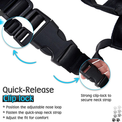 Gentle Leader for Dogs + 2X Free Training Clicker - Essential Gentle Leader | Gentle Leader with Quick-Snap Neck Strap & Nose Loop – Bonus Clickers with Wrist Strap for Leash Training (No-Pull Harness)3