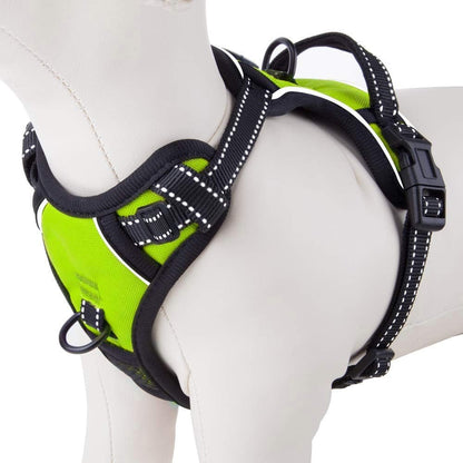 PHOEPET No Pull Dog Harness Medium Reflective Front Clip Vest with Handle, Adjustable 2 Metal Rings 2 Buckles(M, Grey)14