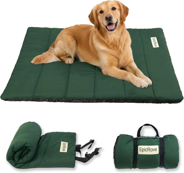 Rovepad Trail Dog Bed Mat 43"X27" – Waterproof Non Slip Outdoor Travel Mat for Camping & Car – Silent Peachskin Roll-Up Pad for Medium & Large Dogs, Machine Washable1