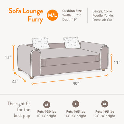 Moots Furry Pet Lounge, Pet Bed with 2 Pillows, Deluxe Sofa for Dogs, Easy to Coordinate, Stylish and Cleanable Dog Sofa, Couch - Charcoal, Large5