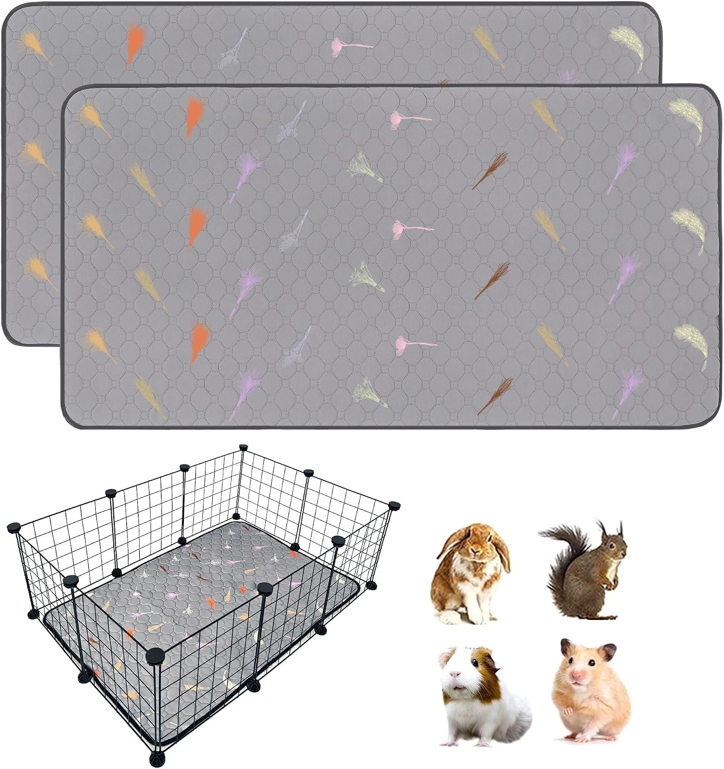 2pcs-guinea-pig-cage-liners-guinea-pig-fleece-cage-liners24x48-super-absorbent-washable-pee-pads-reusable-for-rabbit-hamster-chinchilla