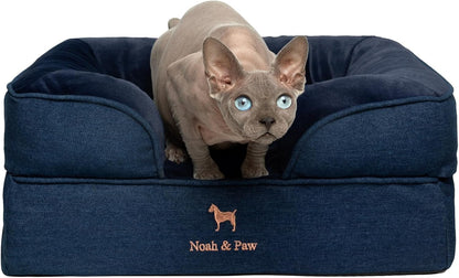 NOAH & PAW Large Dog Bed, 35X25X11 Inch, Orthopedic Dog Beds, Eggshell Memory Foam Infused with Cooling Gel, Inner Cover, Water Resistant, Machine Washable (Faux Leather)19