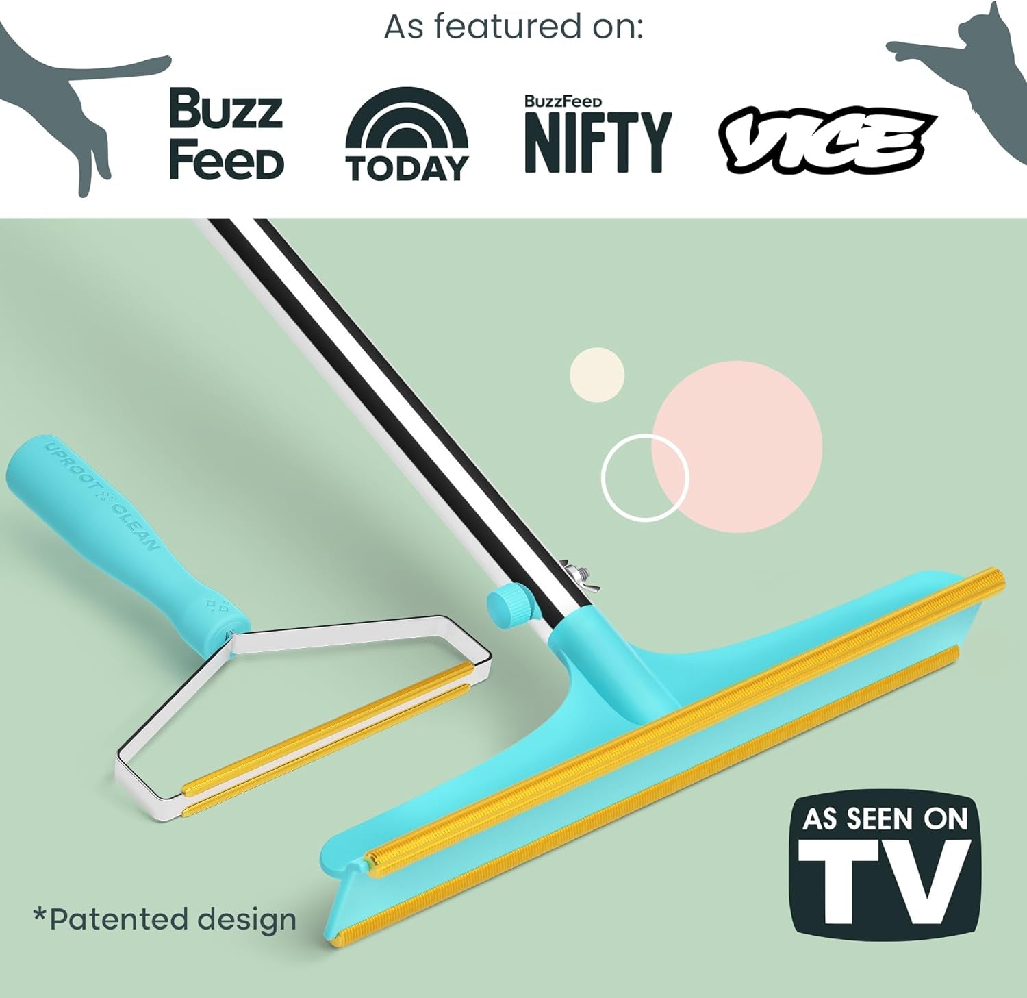 uproot-clean-pro-bundle-pet-hair-removal-tool-carpet-rake-w-t-60-handle-reusable-pet-hair-removal-set-scrape-easy-the-cat-dog-fur-from-carpets-rugs-cat-bed-car-trunk-more-patented-design