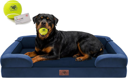 Waterproof Orthopedic Dog Bed for Extra Large Sized Dogs | Memory Foam Pet Bed Sofa with Bolster, Dog Couch with Washable Cover & Non-Slip Bottom, 42X30 Inch, Grey14