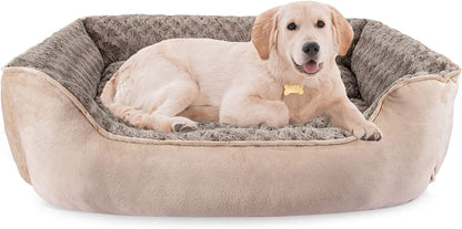 JOEJOY Rectangle Dog Bed for Large Medium Small Dogs - Washable Orthopedic Sofa Bed, Soft Breathable Puppy & Pet Cuddler, Durable Calming Dog Bed with Anti-Slip Bottom, Multiple Sizes, Beige1