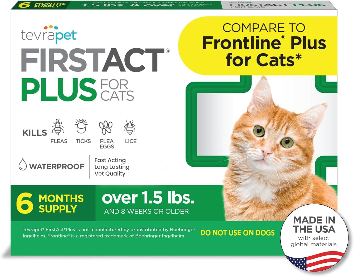 tevrapet-firstact-plus-flea-and-tick-topical-for-cats-over-1-5lbs-3-dose-waterproof-flea-and-tick-control-prevention-for-3-months