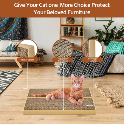 Happyfreesx Splicing Cat Scratch Pad: Cat Scratchers for Indoor Cats and Kitten, 2 Pack Cat Scratching Pad, Cat Scratcher Cardboard, Scratching Pad, Premium Scratch from Cats, Double-Sided Design4