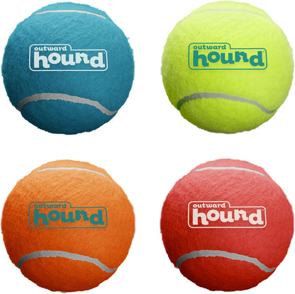 Outward Hound Squeaker Ballz – Squeaky Tennis Balls for Dogs under 50 Lbs, Interactive Dog Toy for Fetch & Training, Medium (2.5"), 4‑Pack1