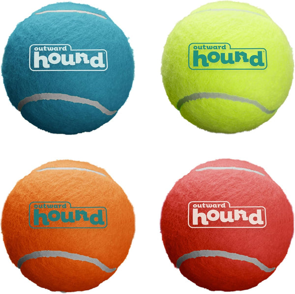 Outward Hound Squeaker Ballz – Squeaky Tennis Balls for Dogs under 50 Lbs, Interactive Dog Toy for Fetch & Training, Medium (2.5"), 4‑Pack1
