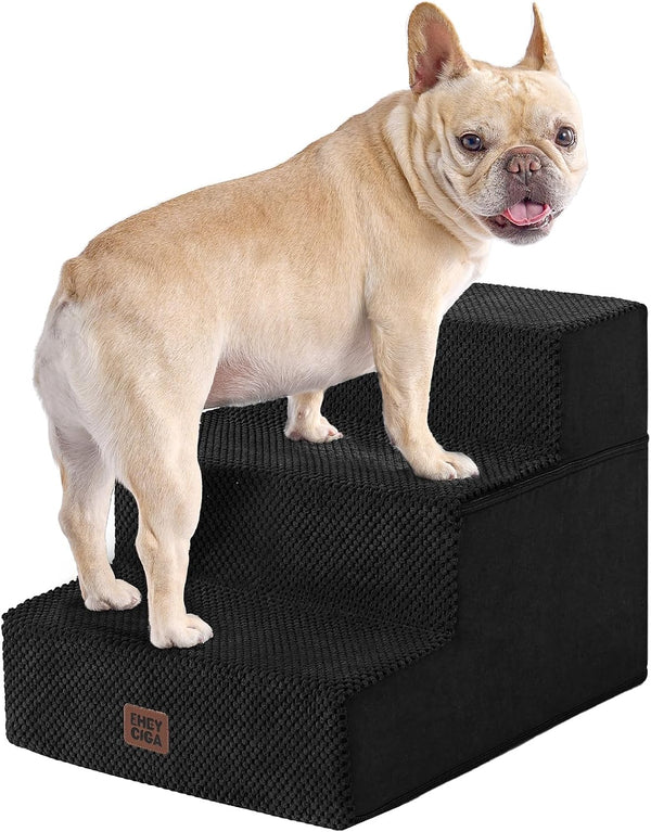 EHEYCIGA Dog Stairs for Bed 18" H, Dog 4-Steps for High Bed, Olive Green | Pet Steps for Small Dogs and Cats, Non-Slip Balanced Pet Ramp Indoor36