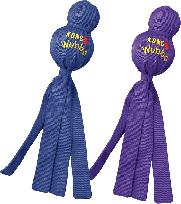 KONG Wubba Dog Toy 2 Pack – Durable Interactive Tug & Toss Toy with Reinforced Nylon, Floppy Tails for Fetch, Shake & Squeaky Play (Large, 2 Pack)5