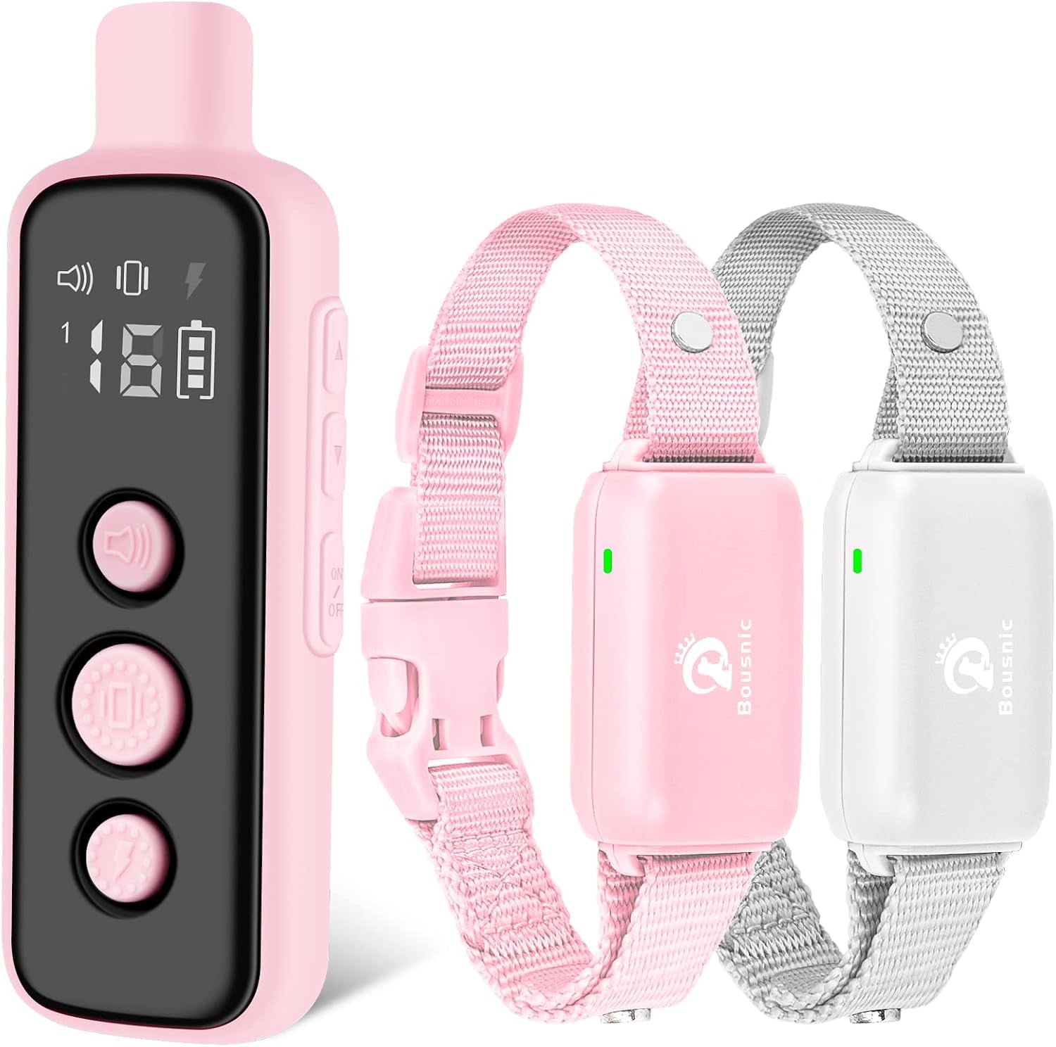 bousnic-dog-shock-collar-for-2-dogs-8-120lbs-waterproof-rechargeable-electric-dog-training-collar-with-remote-for-small-medium-large-dogs-with-beep-vibration-safe-shock-modesgrey