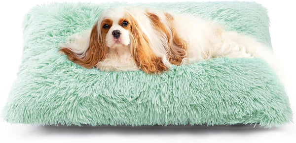 EHEYCIGA Fluffy Dog Crate Bed for Extra Large Dogs, Plush Faux Fur Pad, Calming anti Anxiety XL Bed for Crate, Washable Soft Warm Dog Mat with Non-Slip Bottom, Grey70
