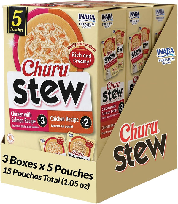 INABA Churu Stew for Cats, Side Dish Pouch with Vitamin E, 1.4 Ounces per Pouch, 12 Pouches, Chicken & Seafood Variety18