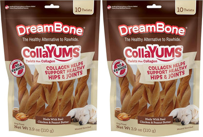 Dreambone Collayums Twists plus Collagen Chews for Dogs, 10 Count, Treat Your Dog to Rawhide-Free Chews Made with Chicken, Vegetables and Peanut Butter17