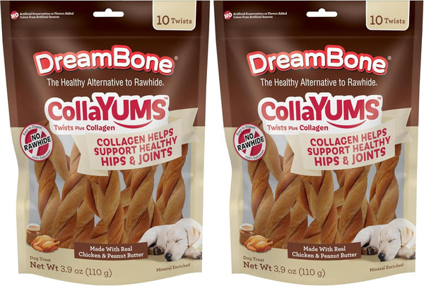 Dreambone Collayums Twists plus Collagen Chews for Dogs, 10 Count, Treat Your Dog to Rawhide-Free Chews Made with Chicken, Vegetables and Peanut Butter17