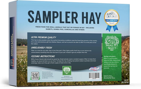 Small Pet Select Hay Sampler Box, Timothy, Oat & Orchard, 4 Types | Try 2Nd & 3Rd Cutting Timothy, Oat Hay & Orchard Grass, for Rabbits, Guinea Pigs, Chinchillas & Small Pets3