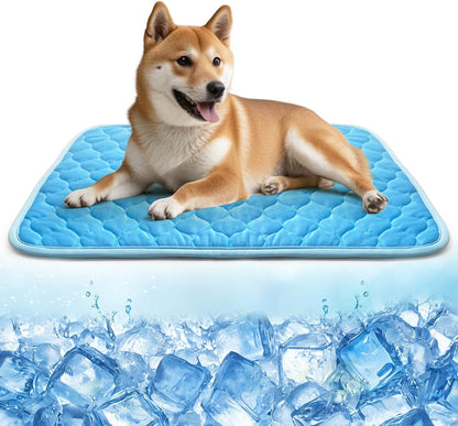 Dog Cooling Mat Q-Max>0.4 39.4" *27.6" Self Cool Pad for Dogs and Cats with Anti-Slip Bottom, Washable Portable Pet Sleeping Pad for Summer，Larger Size Grey9