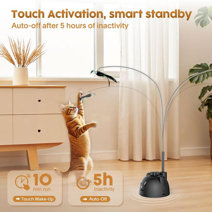 Interactive Cat Toys for Indoor Cats: Automatic Flying Bird Cat Toy with 360° Feather Wand, Strong 8Cm Suction Cup, USB Rechargeable Self-Play Cat Toy for Bored Kittens & Adult Cats5
