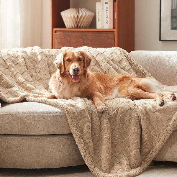 GASUR Waterproof Dog Blankets for Large Dogs, Dog Blanket for Couch Bed, Fleece Pet Blanket for Furniture Sofa Protector, Soft Pet Throw Blankets for Crate Car Outdoor, Washable, 50"X60",Grey10