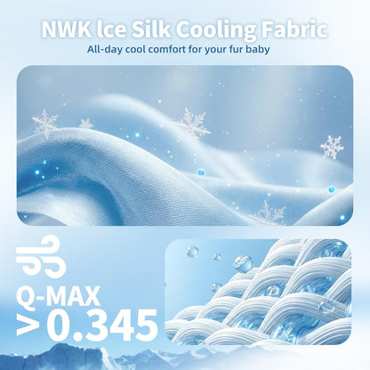 NWK Dog Cooling Blanket, Q-Max>0.345, Ice Silk Cool to Touch Material, Reversible Breathable Bed Cover, Furniture Protector Couch Sofa for Summer, Machine Washable (Ocean Blue, 30'' X 40'')3