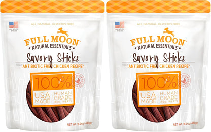 Full Moon All Natural Human Grade Dog Treats, Essential Beef Savory Sticks, 22 Ounce, 1.375 Pound (Pack of 1) | Human Grade, No Corn, No Wheat, No Soy, Glycerin Free, Made in the USA12