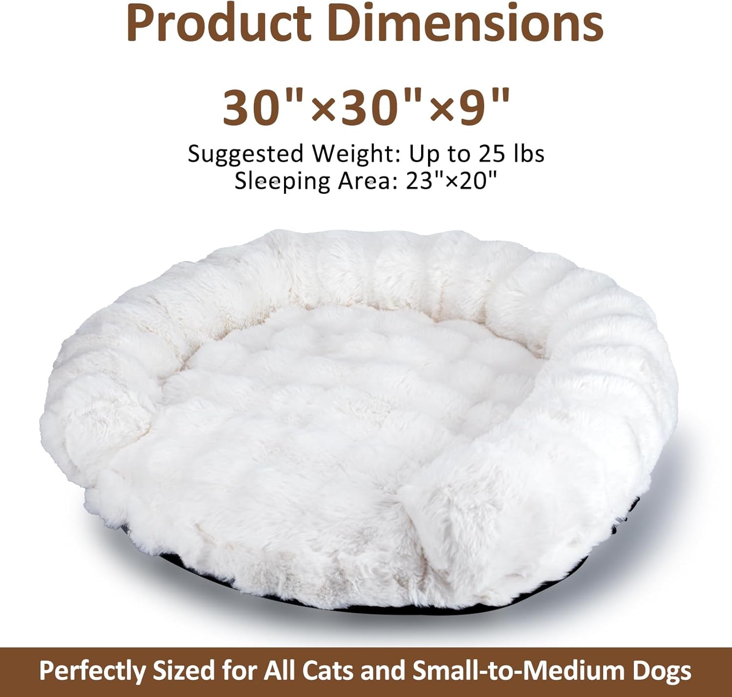 dog-bed-couch-sofa-for-small-medium-dogs-cats-30x30x9-round-white-round-plush-orthopedic-washable-removable-cover-anxiety-relief