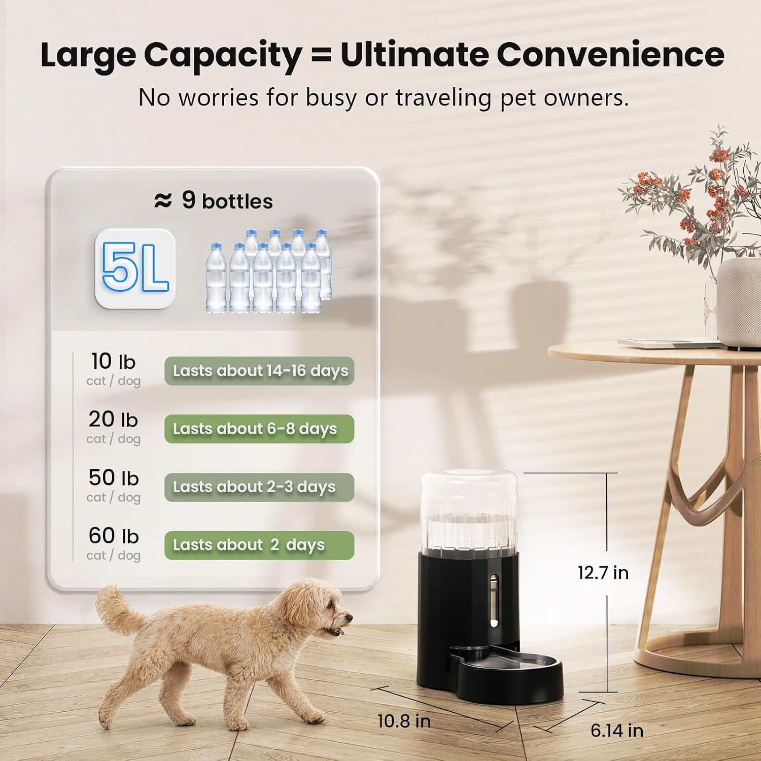 czpet-dog-water-bowl-dispenser-5l-wider-mouth-gravity-refilling-black-automatic-cat-waterer-with-removable-stainless-steel-bowl-upgraded-brush-easy-cleaning-large-drinking-area-for-multi-pet