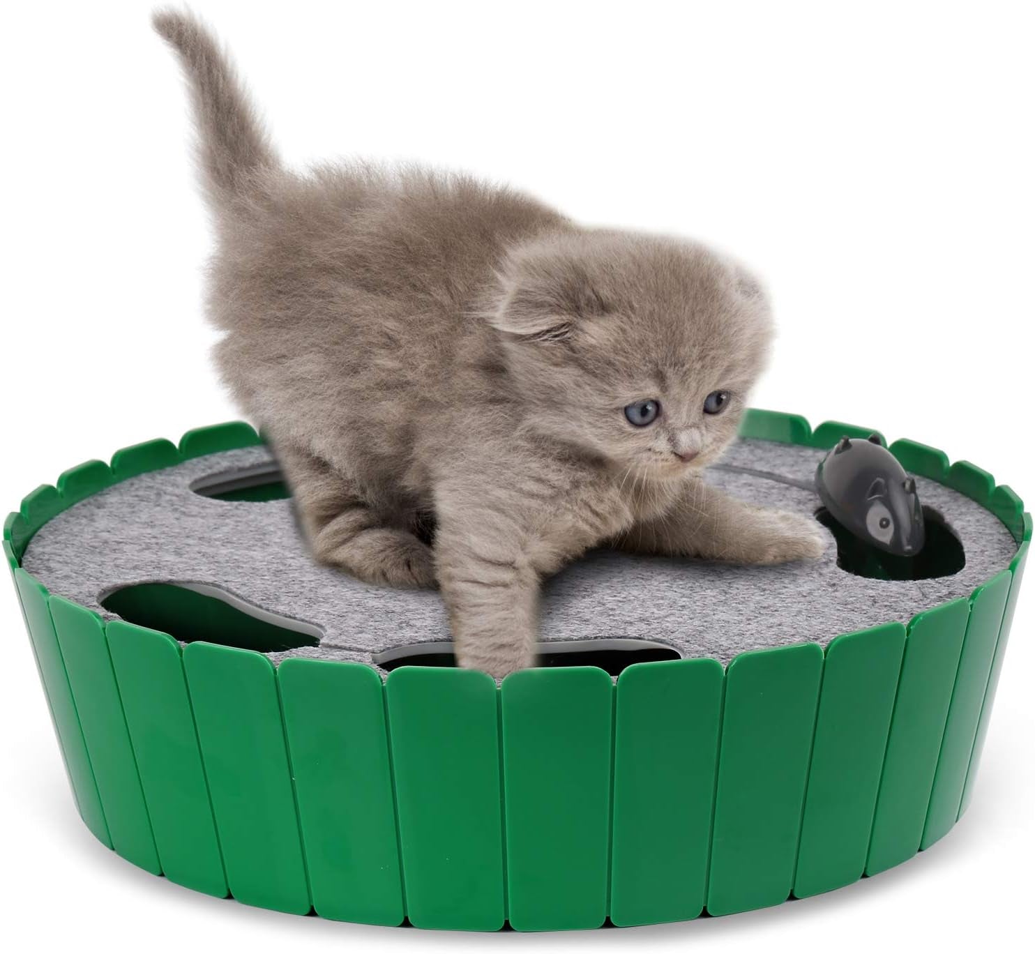 pawaboo-interactive-cat-toy-with-running-mouse-electronic-motion-cat-toy-automatic-teaser-for-indoor-cats-pop-and-play-hide-seek-cat-toys-hunting-mouse-for-pet-cat-kitten-play-fun-exercise-green