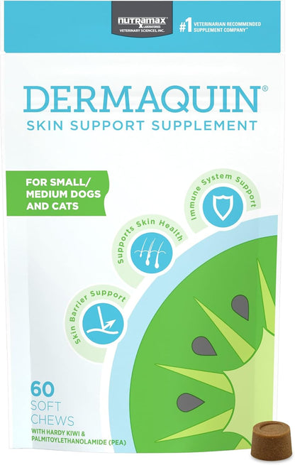 Nutramax Dermaquin Dog Supplement, Support for Itchy Skin, Soft Chews, 60Ct9
