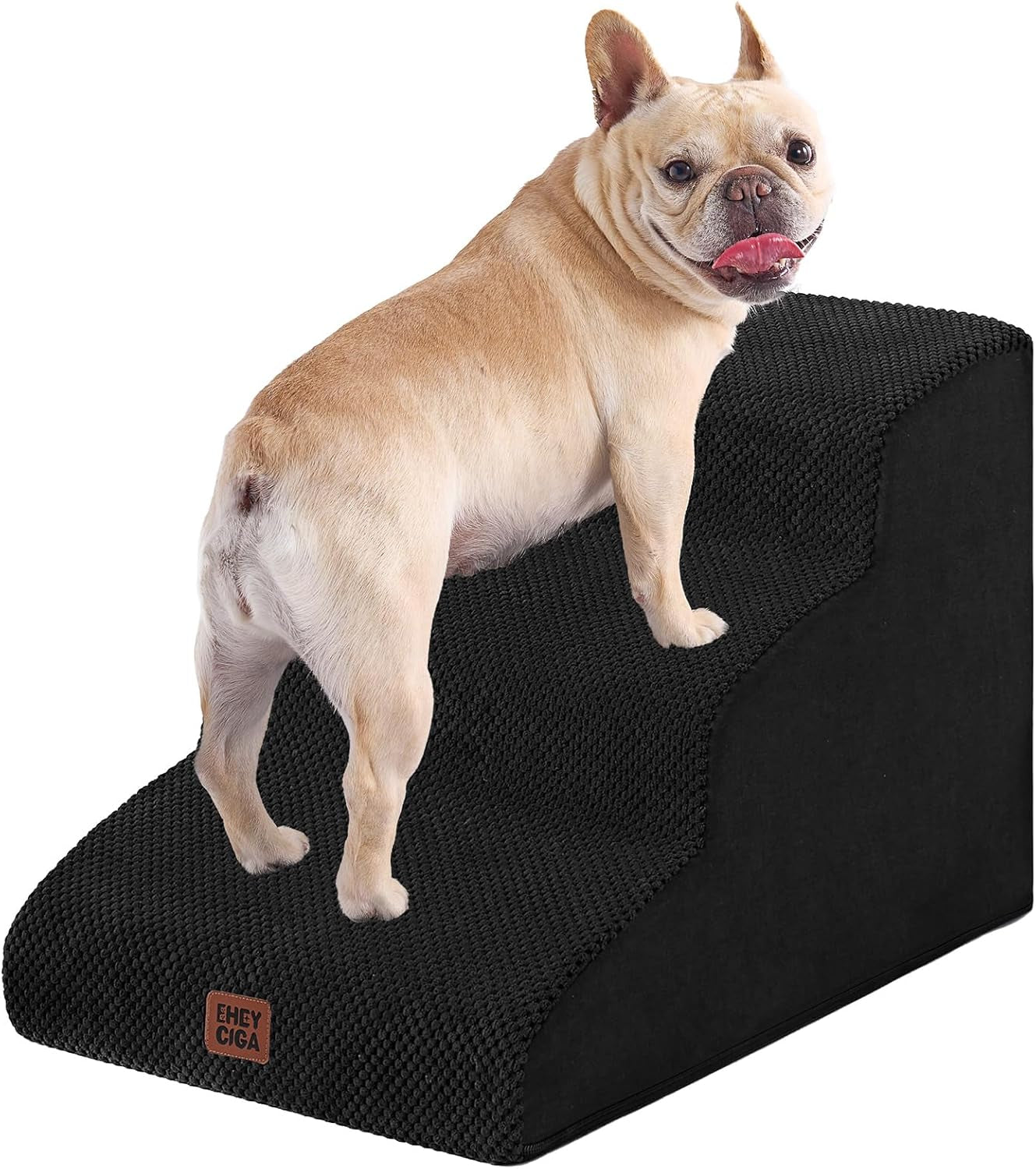 eheyciga-curved-dog-stairs-ramp-for-5-step-high-beds-22-6-h-dog-steps-33d-density-of-pure-foam-for-small-dogs-and-cats-pet-stairs-for-high-bed-climbing-non-slip-balanced-pet-step-indoor-grey