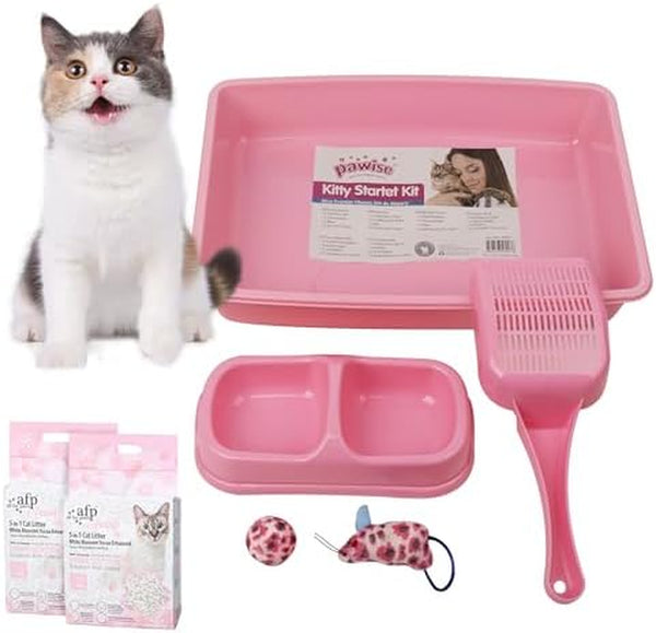 PAWISE Tofu Cat Litter 2 Pack and PAWISE Small Cat Litter Box1